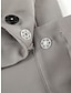 baratos calças sociais femininas-Mulheres Social Perna larga Pregueado Cintura Alta Comprimento total Cinzento Outono