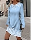 cheap Print Sweatshirt &amp; Hoodie Dresses-Women&#039;s Sweatshirt Dress Casual Dress Mini Dress Warm Active Outdoor Going out Weekend Crew Neck Print Paisley Ethnic Loose Fit Black Pink Blue S M L XL XXL