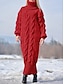 Χαμηλού Κόστους Μάλλινα φορέματα-Γυναικεία Φόρεμα πουλόβερ Φόρεμα Jumper Χειμερινό φόρεμα Μακρύ Φόρεμα Μάξι Φόρεμα Πλεκτά Ζεστό Μοντέρνα Μονόχρωμες ΕΞΩΤΕΡΙΚΟΥ ΧΩΡΟΥ Καθημερινά Διακοπές Εξόδου Ζιβάγκο Μακρυμάνικο 2023 Χαλαρή Εφαρμογή