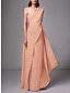 preiswerte Abendkleider-Etui-Abendkleid, rot-grünes Kleid, elegantes Kleid, formeller Schwung / Pinselschleppe, ärmellos, One-Shoulder-Stretch-Chiffon mit Falten, gerüscht 2024