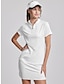 baratos Coleção de designers-Mulheres Camisa polo de caminhada Preto Branco Manga Curta Proteção Solar Blusas Roupas femininas de golfe, roupas, roupas, roupas
