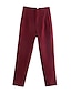 economico pantaloni eleganti da donna-Per donna pantaloni della tuta magro Poliestere Vita alta Lunghezza intera Rosso violaceo Autunno