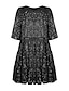 Χαμηλού Κόστους Πάρτι Φορέματα-Γυναικεία Μαύρο φόρεμα Φόρεμα με παγιέτες Φόρεμα για πάρτυ Πούλιες Λαμπύρισμα Στρογγυλή Ψηλή Λαιμόκοψη Μισό μανίκι Μίνι φόρεμα Χριστούγεννα Γενέθλια Ασημί Χρυσό Τριανταφυλλί Άνοιξη Χειμώνας