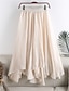 cheap Plain Skirts-Women&#039;s Skirt A Line Swing Maxi High Waist Skirts Ruched Irregular Hem Solid Colored Causal Daily Spring &amp; Summer Cotton Fashion Casual Light Blue Black White Pink