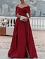 olcso Estélyi ruhák-egyvonalas estélyi ruha buli ruha híresség stílusú ruha formális esküvői udvar vonat ujjatlan vállról koszorúslány ruha szatén domború hasítékkal 2024