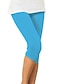 billige Leggings-Dame Yoga Bukser Solbeskyttelse Mavekontrol Balleløft Høj Talje Yoga Fitness Gym Træning Capri Tights Underdele Lilla Sort Hvid Sport Sportstøj Høj Elasticitet Tynde