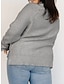 tanie Swetry-damski sweter pulowerowy w dużych rozmiarach sweter z golfem prążkowana dzianina poliester rozcięcie jesień zima regularny na zewnątrz wyjście weekendowe stylowy plus size na co dzień z długim