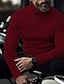 baratos suéter pulôver masculino-Homens Pulôver suéter Suéter de gola alta Suéter de malha Estriado Tricotar Padrão Esburacado Tecido Pescoço enrolado Mantenha Quente Contemporâneo Moderno Casual Roupa Diária Roupa Outono Inverno