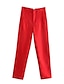 economico pantaloni eleganti da donna-Per donna pantaloni della tuta magro Poliestere Vita alta Lunghezza intera Rosso violaceo Autunno