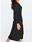 זול שמלות סרוגות-בגדי ריקוד נשים שמלת סוודר שמלת מגשר שמלת חורף שמלת מידי סריגים חם אופנתי אחיד בָּחוּץ יומי חופשה ליציאה צווארון עגול קצר שרוול ארוך שרוכים לכל האורך 2023 רגיל שחור תלתן S M L XL XXL