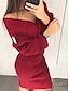 baratos Vestidos de Malha-Mulheres Vestido Suéte Vestido Jumper Roupa de inverno Vestido midi Quente Moda Casual Tecido Ao ar livre Diário Férias Para Noite Decote V Manga Longa 2023 Ajuste Largo Preto Rosa Vermelho S M L XL