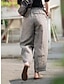 abordables jambe large et taille haute-Femme Ample Pantalon Mélange de Lin &amp; Coton Taille haute Toute la longueur Noir Automne