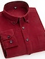 cheap Flannel Shirts-Men&#039;s Shirt Corduroy Shirt Shirt Jacket Shacket Overshirt Light Blue Yellow Red Long Sleeve Plain Lapel Spring &amp;  Fall Outdoor Daily Wear Clothing Apparel Front Pocket