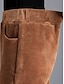 baratos Calças de mulher-Mulheres Magro Calças de lã Veludo Bolsos Cintura Alta Comprimento total Preto Inverno