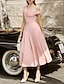 cheap Cocktail Dresses-A-Line Wedding Guest Dress Semi-formal Elegant Dress Tea Length Sleeveless Cowl Neck Stretch Chiffon with Ruched 2024