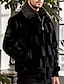 זול ג&#039;קטים ומעילים לגברים-בגדי ריקוד גברים ז&#039;קטים לחורף מעיל פרווה בָּחוּץ לבוש יומיומי חם סתיו חורף אחיד אופנתי סגנון רחוב דש רגיל שחור Jackets