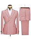 olcso Öltönyök-fekete rózsaszín bordó férfi báli öltöny esküvői strand esküvői öltöny egyszínű 2 részes testre szabott egymellű egygombos 2024