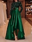 Недорогие Коктейльные платья-Коктейльные платья трапеции, блестящее платье, красное, зеленое платье, свадебный гость, асимметричный, с длинным рукавом, атласный вырез с блестками, 2024