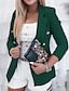 abordables Blazers Femme-Femme blazer Extérieur Bouton Couleur unie Chaud Mode Standard Vêtements d&#039;extérieur manche longue Automne Noir S