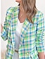 preiswerte Blazer für Damen-Damen Blazer Sakko Outdoor Bedruckt Plaid warm halten Modisch Regular Fit Oberbekleidung Langarm Herbst Gelb S