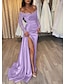 cheap Evening Dresses-Mermaid Black Dress Evening Gown Sparkle &amp; Shine Dress Formal Wedding Party Court Train Long Sleeve Off Shoulder Fall Wedding Reception Satin with Ruched Sequin Slit 2024