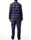 preiswerte Pyjamas-Herren Hausanzug Schlafanzüge Schlafanzug Set Pyjama-Oberteil und Hose 2 Stück Plaid Stilvoll Brautkleider schlicht Komfort Heim Täglich Bett Baumwollmischung Komfort Weich Kargen Langarm Hemd Hose