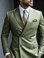 זול חליפות-חליפות נשף גברים סייג חליפות חתונה בצבע אחיד 2 חלקים עסקית יומית פלוס מידה כפולה חזה שישה כפתורים 2024