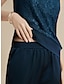 baratos Women&#039;s Sets-calças regulares com gola redonda
