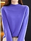 preiswerte Pullover-Damen Pullover Rundhalsausschnitt Gerippt Stricken Wolle überdimensional Herbst Winter Standard Outdoor Täglich Festtage Strassenmode Brautkleider schlicht Weich Langarm Feste Farbe Magenta Meerblau