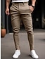 billige Chinos-Herre Bukser kinesisk Chino bukser Lomme Plisseringer Vanlig Komfort Åndbart udendørs Daglig I-byen-tøj Bomuldsblanding Mode Afslappet Sort Hvid