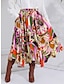 cheap Designer Bottoms-Women&#039;s Skirt A Line Swing Polyester Midi Purple Skirts Print Pocket Irregular Hem Spring &amp; Summer High Waist Street Daily Fashion Casual S M L