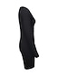 cheap Plain Dresses-Women&#039;s Black Dress Mini Dress Button Split Date Sexy Modern V Neck Long Sleeve Black Color