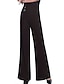 abordables pantalones de vestir de mujer-Mujer pantalones de traje Perneras anchas Alta cintura Longitud total Negro Otoño