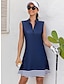 cheap Designer Collection-Women&#039;s Golf Dress Navy Blue Sleeveless Sun Protection Tennis Outfit Stripes Ladies Golf Attire Clothes Outfits Wear Apparel