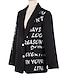 abordables Americanas de mujer-Mujer chaqueta Exterior Botón Letra Mantiene abrigado Moda Ajuste regular Ropa de calle Manga Larga Otoño Negro S
