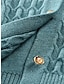 tanie Kardigany-Damskie Sweter rozpinany Kołnierzyk koszuli Kable Robić na drutach Poliester Guzik Kieszeń Dzianiny Jesień Zima Regularny Na zewnątrz Święta Nowy Rok Moda Codzienny Miękkie Długi rękaw Kwiaty