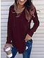 cheap Sweaters-Women&#039;s Pullover Sweater Jumper V Neck Ribbed Knit Cotton Blend Lace up Summer Fall Outdoor Daily Going out Stylish Casual Soft Long Sleeve Solid Color Maillard Black White Pink S M L