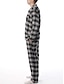 preiswerte Pyjamas-Herren Hausanzug Schlafanzüge Schlafanzug Set Pyjama-Oberteil und Hose 2 Stück Plaid Stilvoll Brautkleider schlicht Komfort Heim Täglich Bett Baumwollmischung Komfort Weich Kargen Langarm Hemd Hose