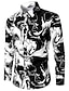 Χαμηλού Κόστους ανδρικά γραφικά πουκάμισα-Βαθμιαίος Αφηρημένο Ανδρικά Πουκάμισο Καθημερινά Ρούχα Εξόδου Φθινόπωρο &amp; Χειμώνας Απορρίπτω Μακρυμάνικο Μαύρο, Θαλασσί, Βυσσινί Τ, M, L Ύφασμα που τεντώνεται με 4 τρόπους Πουκάμισο