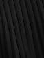 abordables Faldas Lisas-Mujer Falda Línea A Mini Alta cintura Faldas Plisado Tejido en Punto Color sólido Calle Diario Primavera verano Acrílico Moda Casual Negro