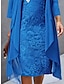 cheap Design Dress Sets-Women&#039;s Two Piece Dress Set Lace Dress Casual Dress Chiffon Dress Going out Elegant Casual Lace Midi Dress V Neck Long Sleeve Plain Regular Fit Wine Blue Fall Winter S M L XL XXL