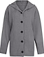 cheap Cardigans &amp; Outerwears-Women&#039;s Cardigan Sweater Basic Casual Soft Solid Color Maillard Chunky Open Front Buttons Knitted Long Sleeve Long Tops Knit Daily Weekend Black Gray Fall Winter
