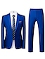 זול חליפות-צהוב רויאל כחול אוקיינוס כחול חליפות טקס חתונה לגברים 2 חלקים צבע אחיד בגזרה בהתאמה אישית עם כפתור אחד עם חזה אחד 2024