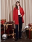 cheap Designer Sweaters &amp; Cardigans-Women&#039;s Cardigan Ribbed Open Front Knit Knitted Polyester Fall Winter Outdoor Home Christmas Long Long Sleeve Fashion Casual Soft Solid Color Red S M L