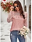 cheap Basic Women&#039;s Tops-Women&#039;s Boho Shirt Lace Shirt Going Out Tops Blouse Plain Sexy Flower Lace Party Holiday Going out Fashion Romantic Sexy Lantern Sleeve Long Sleeve Turtleneck High Neck White Spring &amp; Fall