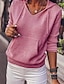 Недорогие Базовые плечевые изделия для женщин-Жен. Черный Розовый Винный Сплошной/однотонный цвет Передний карман Для улицы Повседневные Повседневные V-образный вырез Стандартный S