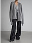 Χαμηλού Κόστους Ζακέτες-γυναικεία ζακέτα fleece v λαιμόκοψη fuzzy πλεκτό πολυεστερικό κουμπί πλεκτό φθινόπωρο χειμώνα κανονική υπαίθρια καθημερινή έξοδος μόδα streetwear casual μακρυμάνικο μονόχρωμο λευκό ροζ χακί s m l