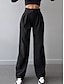 abordables pantalons habillés pour femmes-Femme pantalon de costume Ample Spandex Plissé Taille haute Toute la longueur Gris Automne