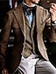 voordelige Blazer &amp; Jas-heren retro vintage tweed blazer visgraat normaal grote maat enkele rij knopen twee knopen zwart bordeaux groen kaki 2024
