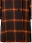 cheap Women&#039;s Coats &amp; Trench Coats-Women&#039;s Long Coat Overcoat Plaid Winter Coat Single Breasted Laple Trench Coat Warm Heated Jacket with Pockets Orange